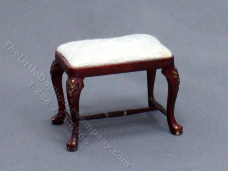 (image for) Miniature Mahogany Piano Stool for Dollhouses