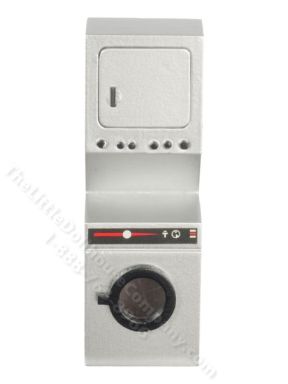 (image for) Miniature Silver Stacked Washer/Dryer Combo for Dollhouses