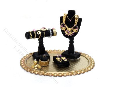 (image for) Miniature Jewellery Tray with Stands - Pink