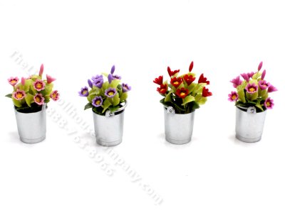 (image for) Miniature Zinnia Flowers in a Tub for Dollhouses (1pc)