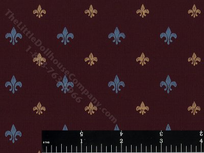 (image for) Fleur de Lis on Purple Miniature Wallpaper for Dollhouses