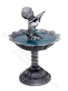 (image for) Miniature Bird Bath with Bird and Statue for Dollhouses