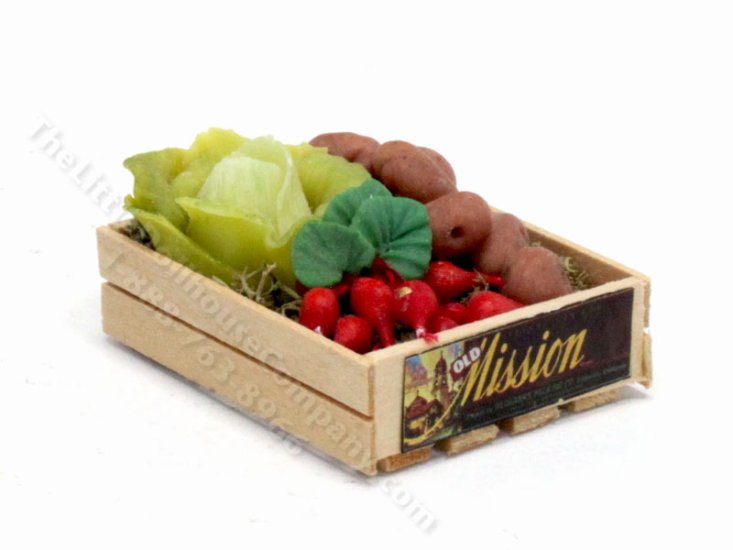 (image for) Miniature Crate of Radishes for Dollhouses