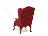 (image for) Miniature 3 piece Red Damask Camelback Living Room Set for Dollhouses