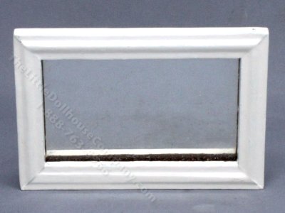 (image for) Miniature White Wooden Wall Mirror for Dollhouses