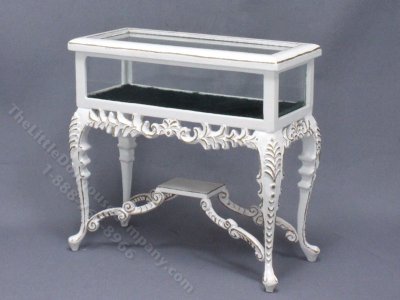 (image for) Miniature White and Glass Display Case for Dollhouses