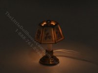 (image for) Miniature 1/2 Scale 12v Table Lamp for Dollhouses - Blue Leaves
