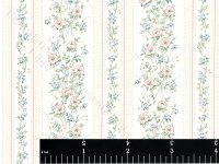 (image for) Pale Pink Floral Stripe Miniature Wallpaper for Dollhouses