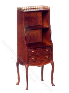 (image for) Miniature Arts and Crafts Hutch for Dollhouses, Walnut Finish