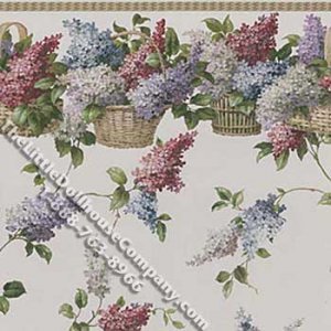 (image for) Grape Floral Bloom Pattern Miniature Wallpaper for Dollhouses