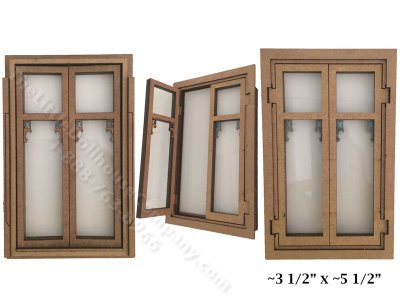 (image for) Dollhouse Miniature Large Split Window Kit