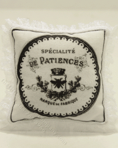 (image for) Miniature Pillow With French Vintage Print By Judith Blondell