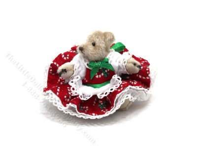 (image for) Miniature Christmas Teddy Bear for Dollhouses