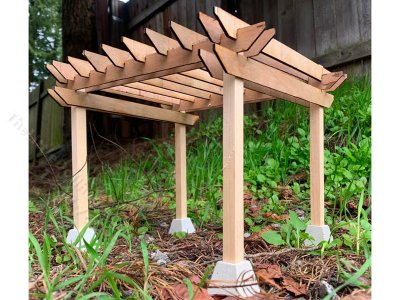 (image for) Miniature Classic Pergola Kit for Dollhouses