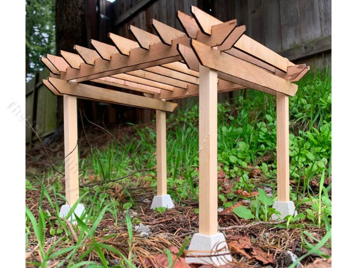(image for) Miniature Classic Pergola Kit for Dollhouses