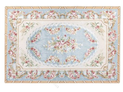 (image for) Miniature Extra Large 'Isabella' - Rug Blue and Gold Floral