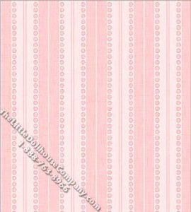 (image for) Pink Annabelle Stripe Pattern Miniature Wallpaper for Dollhouses