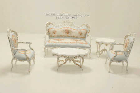 (image for) Miniature 5 Piece Living Room Set For Dollhouses