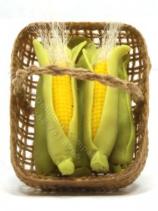 (image for) Miniature Rectangular Basket of Sweet Corn by Charlotte Willmott