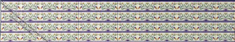(image for) Dollhouse Scale Model Flower Theme Decorative Wall Tile Border