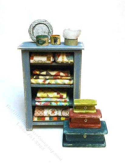 (image for) 1:48 Scale Quilt Cupboard, Quilts & Stacked Boxes Kit