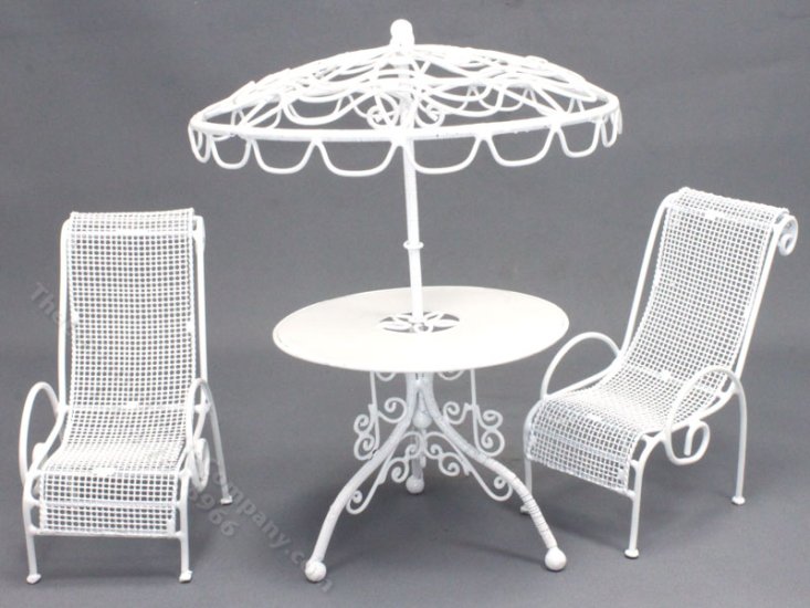 (image for) Miniature White Cafe or Patio Set for Dollhouses