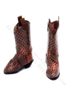 (image for) Miniature Snakeskin Cowboy Boots for a Dollhouse