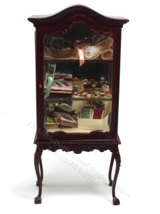 (image for) Miniature Mahogany Sewing Cabinet by Taylor Jade Miniatures