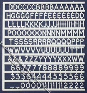 (image for) Lettering Set for Dollhouse Scale Models (1 set/pkg)