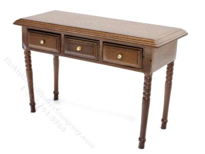 (image for) Miniature Walnut Console Table for Dollhouses