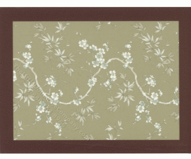 (image for) Miniature Small Scale Green and Brown Floral Rug