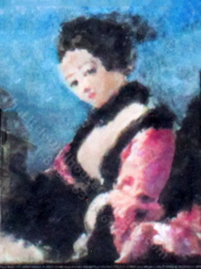 (image for) Miniature Lady in Pink Portrait Painting by Larry Morganti