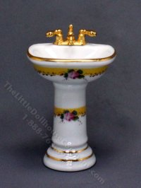 (image for) Miniature French Rose Bathroom Set for Dollhouses