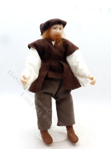 (image for) Miniature Handcrafted Vintage Tudor Man Doll with Red Hair by Detta's Darling Dolls