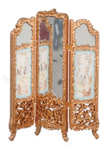 (image for) Miniature Gold Mirrored Room Divider for Dollhouses