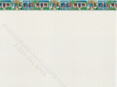 (image for) Yellow Plaid & House Pattern Miniature Wallpaper for Dollhouses