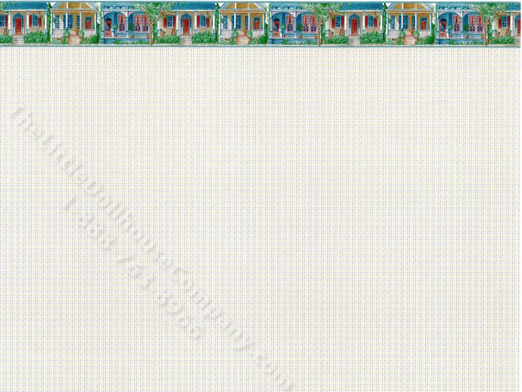 (image for) Yellow Plaid & House Pattern Miniature Wallpaper for Dollhouses