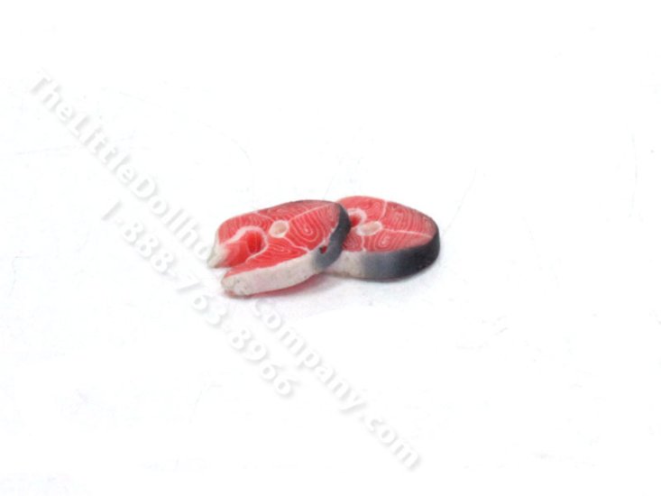 (image for) Miniature Pair of Salmon Steaks for Dollhouses