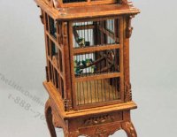 (image for) Dollhouse Scale Model Bird Cage - Mahogany