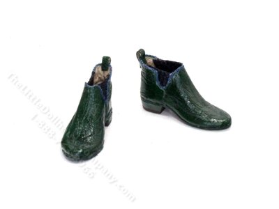 (image for) Miniature Green Leather Chelsea Boots by Judith Blondell
