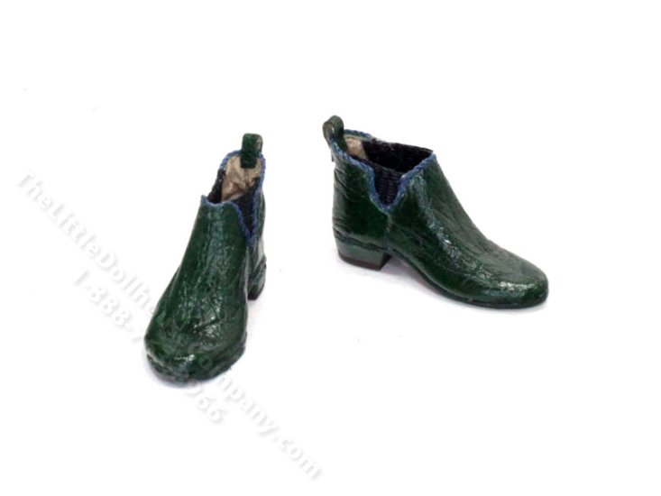 (image for) Miniature Green Leather Chelsea Boots by Judith Blondell