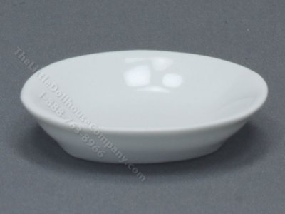 (image for) Miniature White Ceramic Oval Serving Bowl