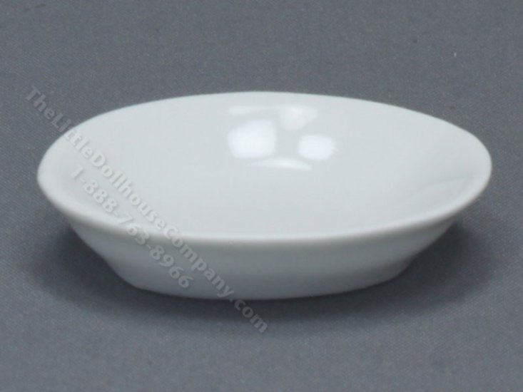 (image for) Miniature White Ceramic Oval Serving Bowl