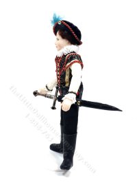 (image for) Miniature Handcrafted Vintage Tudor Nobleman Doll in Black
