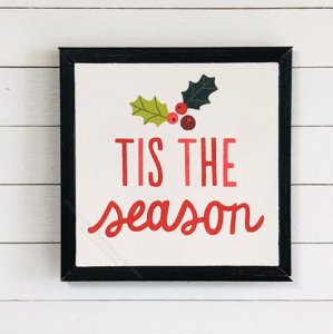 (image for) Miniature Square Framed 'Tis The Season' Festive Print