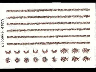 (image for) Miniature Bouquet and Boarder Decals for Dollhouses