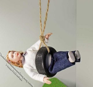 (image for) Miniature 1-3/16" Tire Swing for Dollhouses