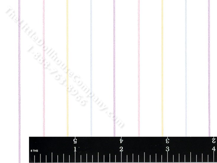 (image for) Multicolour Stripe Miniature Wallpaper for Dollhouses