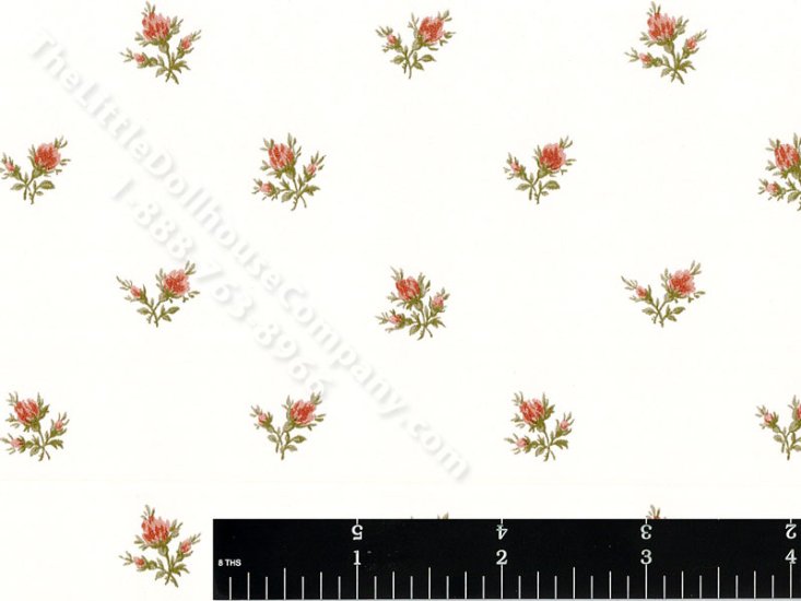 (image for) Red Thistle Miniature Wallpaper for Dollhouses