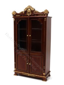 (image for) Miniature Empire Display Cabinet for Dollhouses - Walnut